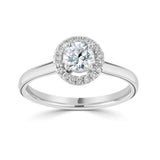 Platinum Diamond Halo Round Brilliant Cut Cluster Ring 0.22ct