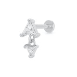 Scream Pretty Diamond Drop Flat Back Single Stud Earring