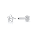 Scream Pretty Faceted Star Flat Back Single Stud Earring