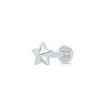 Scream Pretty Faceted Star Flat Back Single Stud Earring