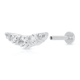 Scream Pretty Helix Curve Sparkling Flat Back Single Stud Earring
