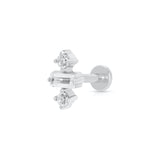 Scream Pretty Jessica Baguette Flat Back Single Stud Earring