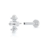 Scream Pretty Jessica Baguette Flat Back Single Stud Earring