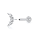 Scream Pretty Sparkling Moon Flat Back Single Stud Earring
