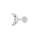 Scream Pretty Sparkling Moon Flat Back Single Stud Earring
