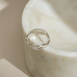 Sterling Silver Two Strand Crossover Band Ring