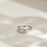 9ct White Gold Russian Twist Crossover Ring