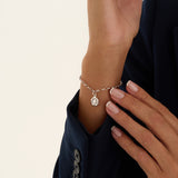 Yorkshire Rose 9ct White Gold Original Design Charm Bracelet