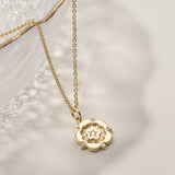 Yorkshire Rose 9ct Yellow Gold Original Design Large Diamond Pendant