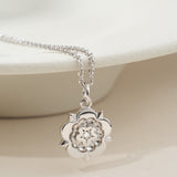 Yorkshire Rose 9ct White Gold Original Design Large Diamond Pendant