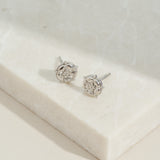 Yorkshire Rose 9ct White Gold Rounded Design Stud Earrings