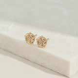 Yorkshire Rose 9ct Yellow Gold Rounded Design Stud Earrings