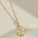 Yorkshire Rose 9ct Yellow Gold Rounded Design Large Pendant