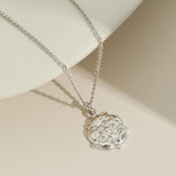 Yorkshire Rose 9ct White Gold Rounded Design Large Pendant