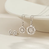 Yorkshire Rose 9ct White Gold Original Design Large Diamond Pendant