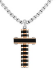 Nomination Strong Cross Necklace, Stainless Steel Black Rose