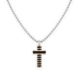Nomination Strong Cross Necklace, Stainless Steel Black Rose