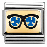 Nomination Classic Gold Enamel Blue Sunglasses Charm SALE