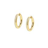 Nomination Unconditionally Hoop Earrings, Stainless Steel Gold PVD CZ
