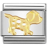 Nomination Classic Gold Spotty Dog Charm