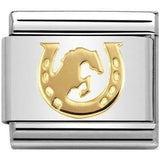 Nomination Classic Gold Horse Jumping Charm