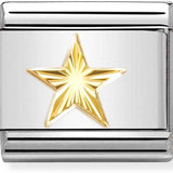 Nomination Classic Gold Diamond Cut Star Charm