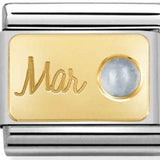 Nomination Classic Gold March Birthstone Aquamarine Charm