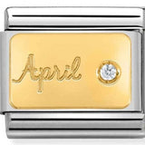 Nomination Classic Gold April Birthstone Diamond Charm