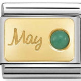 Nomination Classic Gold May Birthstone Emerald Charm