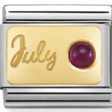 Nomination Classic Gold July Birthstone Ruby Charm