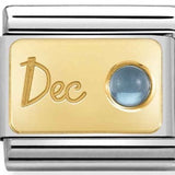 Nomination Classic Gold December Birthstone Blue Topaz Charm