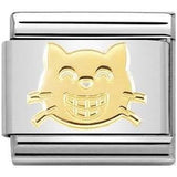 Nomination Classic Gold Cat with Smile Charm