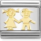 Nomination Classic Gold Children Sister & Brother Charm