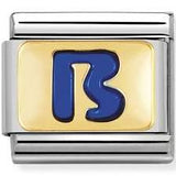 Nomination Classic Gold Enamel Blue Initial Charm SALE