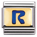 Nomination Classic Gold Enamel Blue Initial Charm SALE