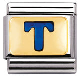 Nomination Classic Gold Enamel Blue Initial Charm SALE
