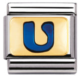 Nomination Classic Gold Enamel Blue Initial Charm SALE