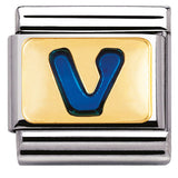 Nomination Classic Gold Enamel Blue Initial Charm SALE