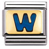 Nomination Classic Gold Enamel Blue Initial Charm SALE