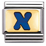 Nomination Classic Gold Enamel Blue Initial Charm SALE