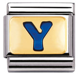 Nomination Classic Gold Enamel Blue Initial Charm SALE