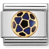 Nomination Classic Gold Enamel Black & Blue Football Charm SALE