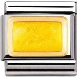 Nomination Classic Gold Enamel Yellow Glitter Rectangle Charm SALE