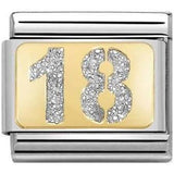 Nomination Classic Gold Glitter Enamel Number Eighteen Charm