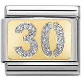 Nomination Classic Gold Glitter Enamel Number Thirty Charm