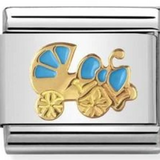 Nomination Classic Gold Enamel Blue Pram Enamel Charm SALE