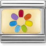 Nomination Classic Gold Rainbow Enamel Flower Charm SALE