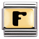 Nomination Classic Gold Enamel Black Initial Charm SALE