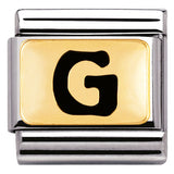 Nomination Classic Gold Enamel Black Initial Charm SALE