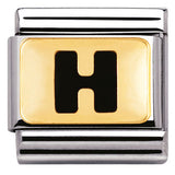 Nomination Classic Gold Enamel Black Initial Charm SALE